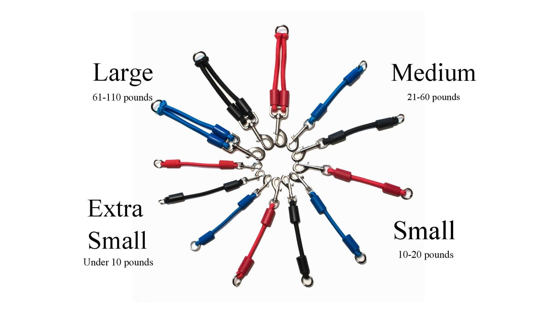 Jerk-Ease large medium small extra small four colors black blue red